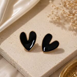 Vintage Heart Stud Earrings