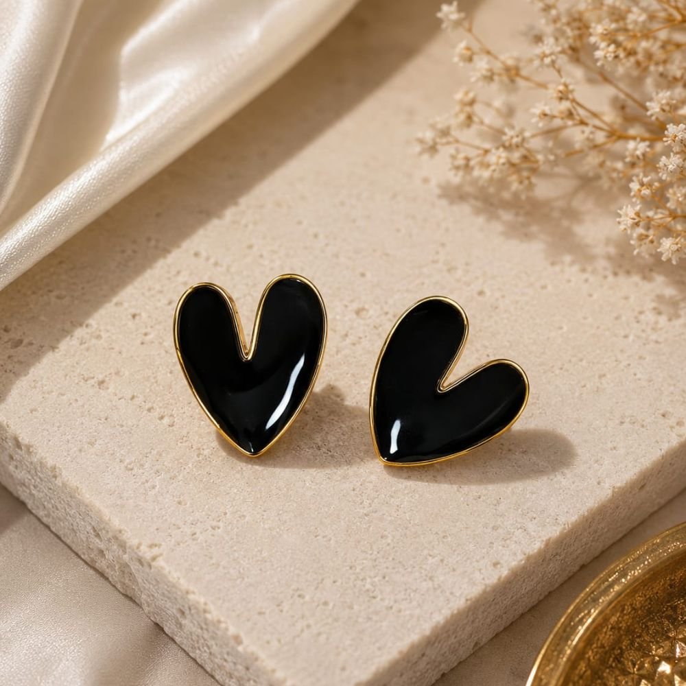 Vintage Heart Stud Earrings