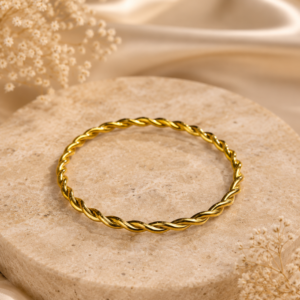 Gold Twisted Bangle Bracelets
