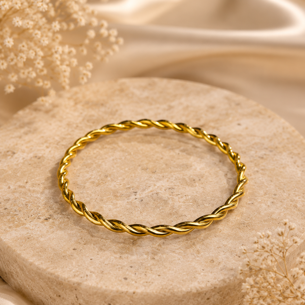 Gold Twisted Bangle Bracelets