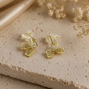 Pearl Drop Stud Earrings