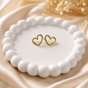 Heart Charm Anti-Tarnish Stud Earrings