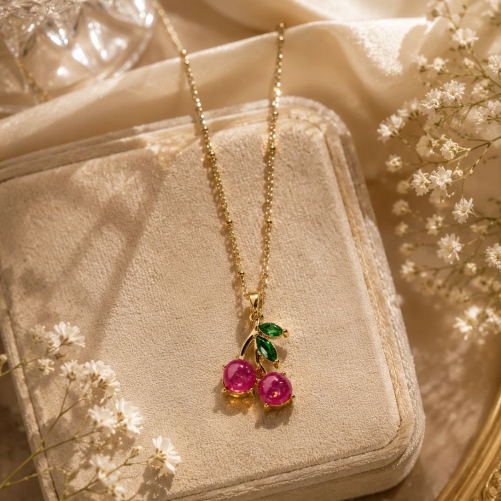 Blush Cherry Charm Necklace