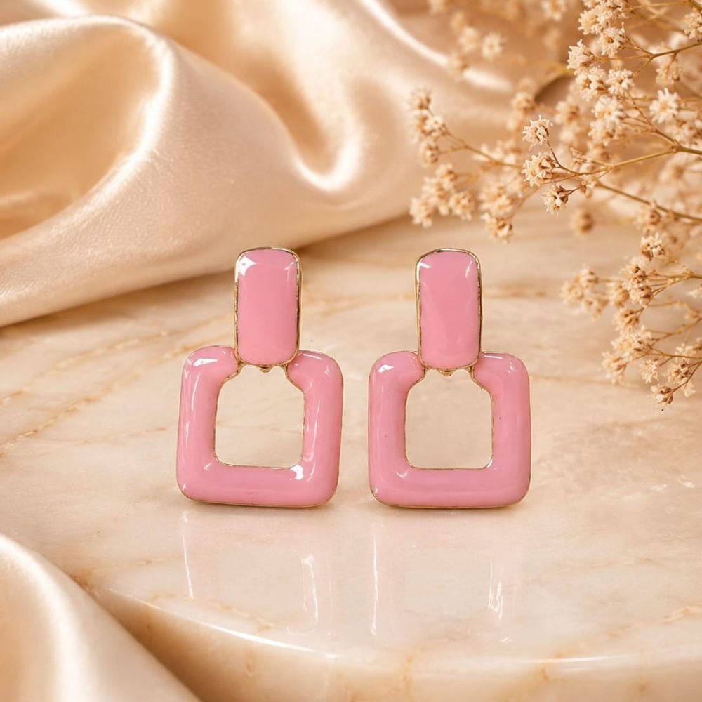 Geometric Drop Stud Earrings