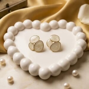 Marble Finish Stud Earrings