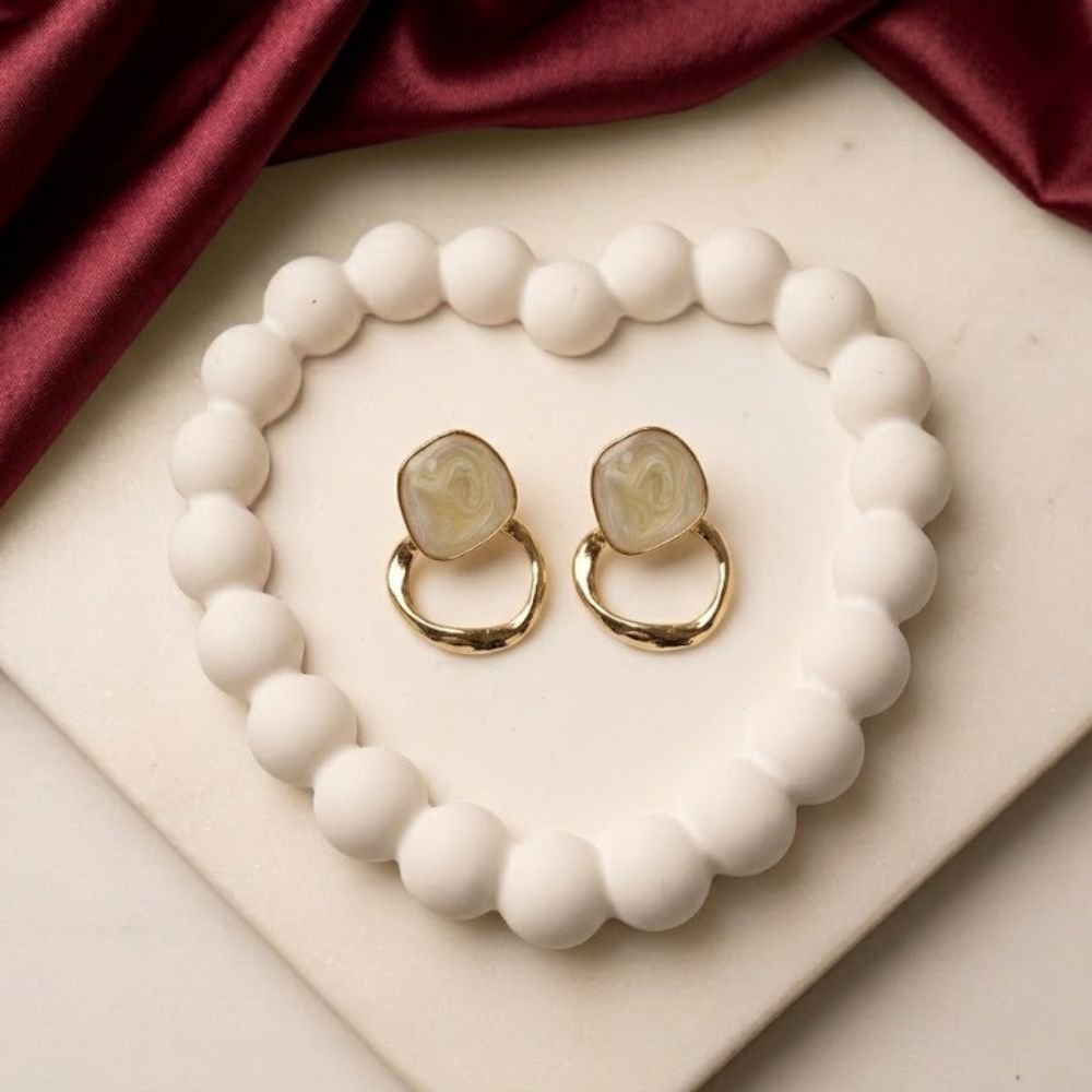 Marble Hoop Earrings