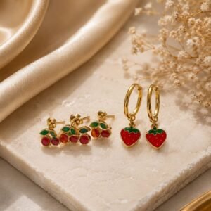 Cherry Glow Earring Set (Combo)