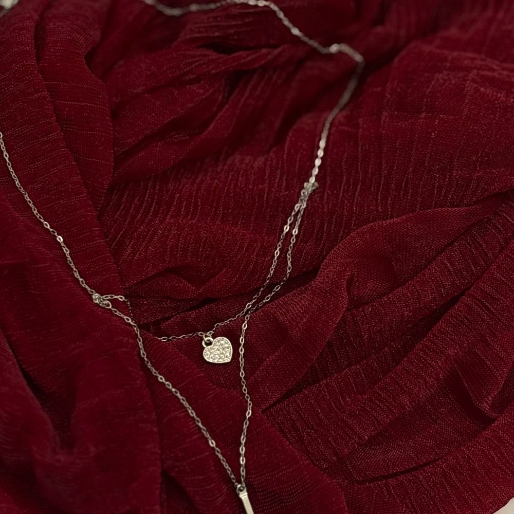 Heart & Bar Layered Pendant