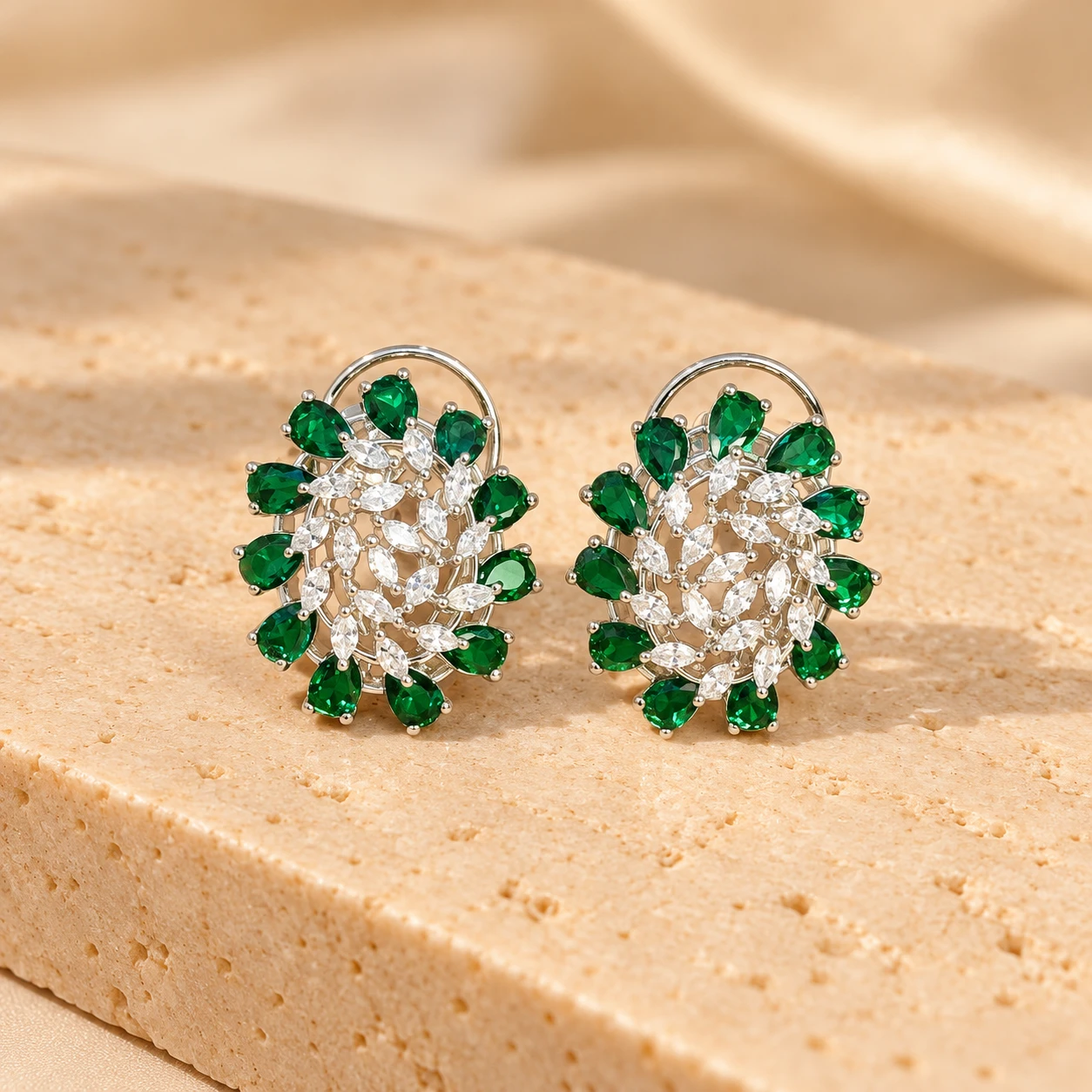 Green Crystal Earrings