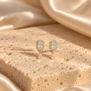 Crystal teardrop studs