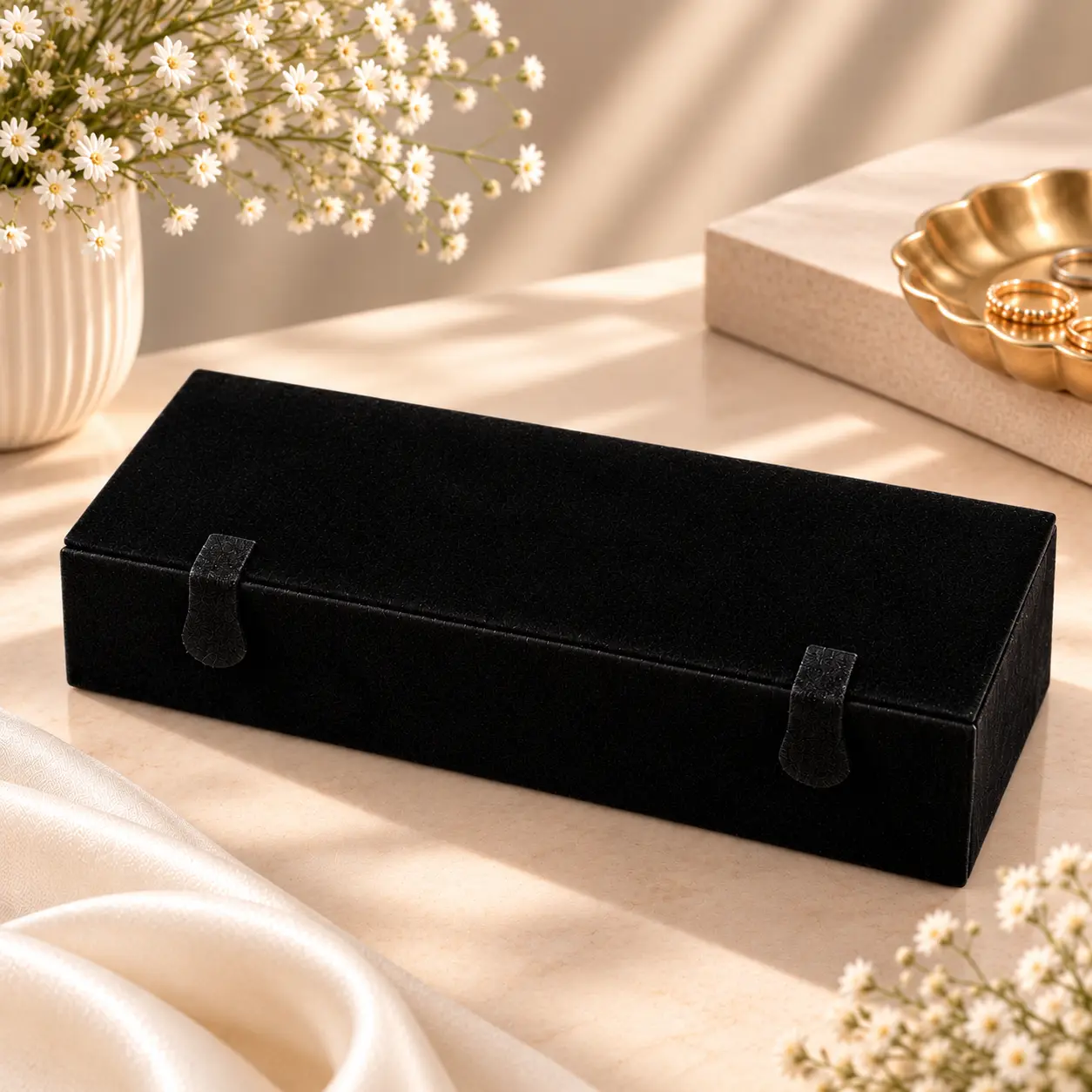 Luxurious Black Velvet Keepsake Box